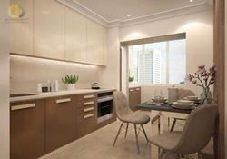 Combination of brown and beige in the kitchen interior