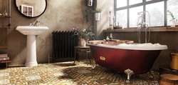 Clawfoot bathtub in the interior