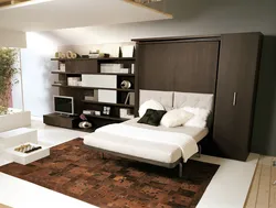 Дизайн интерьера гостиной с кроватью