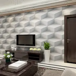 Гипсовые панели для стен в интерьере гостиной