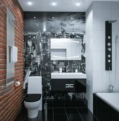 Дизайн Ванны С Туалетом В Черном Цвете