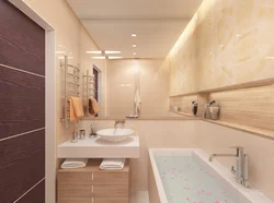 Small beige bathroom design