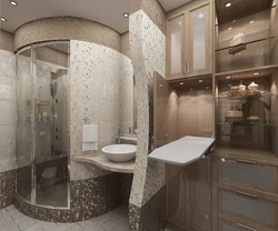 Дизайн ванной с угловой кабиной