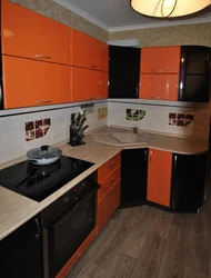 Кухня Черно Оранжевая Фото