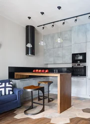 Кухни в стиле лофт с барной стойкой фото дизайн