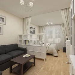 Дизайн комнаты разделенной на две зоны спальня и гостиная