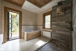 Фото ванной дома из бруса