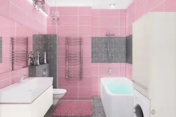 Bath interior with pink tiles