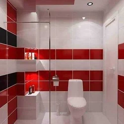 Бело красный интерьер ванной