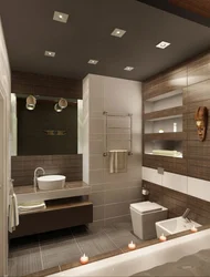 Дизайн ванной комнаты в серо коричневых тонах