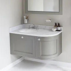 Bathroom design with corner sink