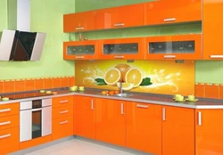 Дизайн Кухни Оранжево Салатовый