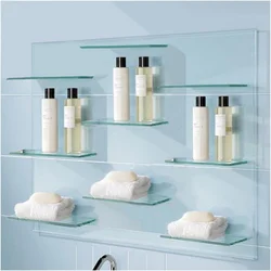 Shelves in bathroom interior design