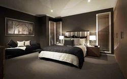 Color combination in the bedroom interior black