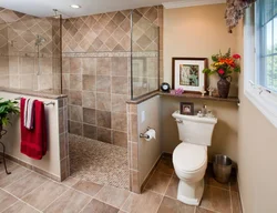 Bathroom design shower with curtain