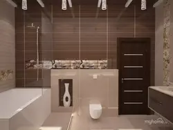 Дизайн ванной бело коричневый