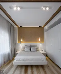 Освещение натяжных потолков в интерьере спальни