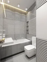 Серо белая плитка в интерьере ванной
