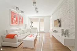 Белый цвет стен в гостиной фото