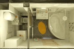 Bathroom and toilet design with partition photo