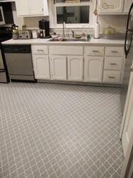 Линолеум под плитку в интерьере фото кухня