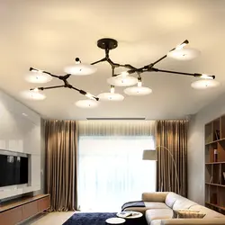 Освещение в гостиной в современном стиле с натяжным потолком фото