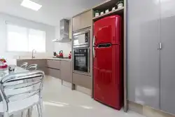 Кухни С Красным Холодильником Дизайн