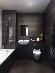 Серо коричневый интерьер ванной