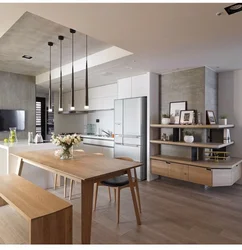 Дизайн кухни гостиной минимализм фото