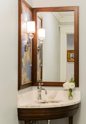 Мойка с зеркалом в ванной фото