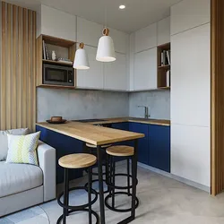 Дизайн кухни в современном стиле с диваном 10 кв м