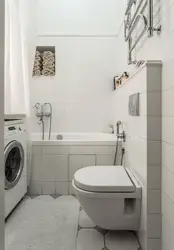 Дизайн Ванной Комнаты Прямоугольной С Туалетом И Стиральной Машиной