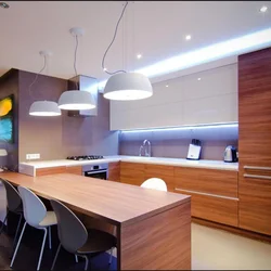 Фото натяжных потолков кухня гостиная светильники