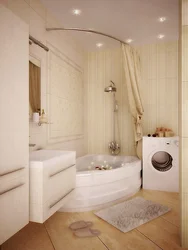 Дизайн ванной с окном туалетом и стиральной машиной