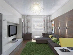 Design of a living room with a balcony 20 sq.m.