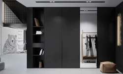 Серый шкаф в прихожую дизайн