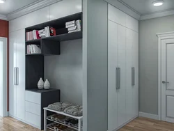 Серый шкаф в прихожую дизайн