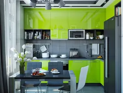 Кухня С Темно Зелеными Фасадами В Интерьере