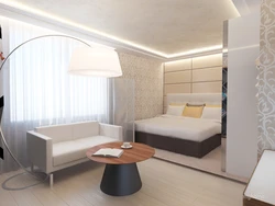 Дизайн спальни с диваном 18 кв