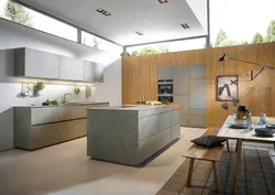 Дизайн кухни дерево бетон