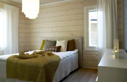 Дизайн спальни в каркасном доме стены