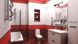 Красный Туалет С Ванной Дизайн