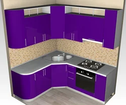 Corner kitchen units for a small kitchen with built-in appliances photo