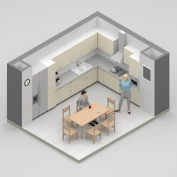 3D corner kitchen design