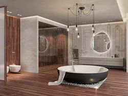 Дизайн ванной с джакузи и душевой кабиной