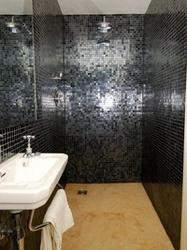 Черная мозаика в ванной фото