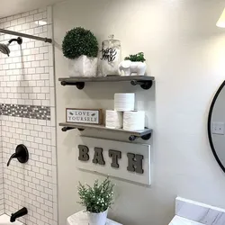 Дизайн полочек в ванной комнате фото
