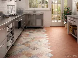 Inexpensive floor tiles for the kitchen photo