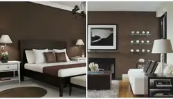 Сочетание коричневого в интерьере спальни цвета с другими