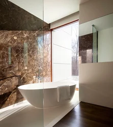 Дизайн ванной комнаты коричневый мрамор